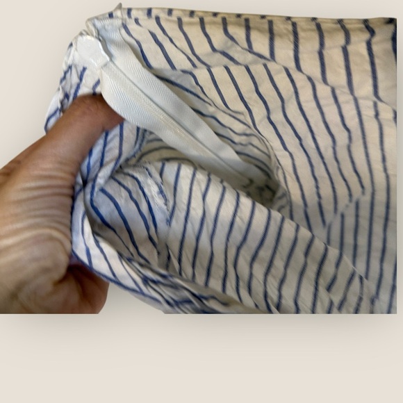 All Saints | Alana Striped Twisted Crop | Size 4 | White/Blue - Picture 6 of 12